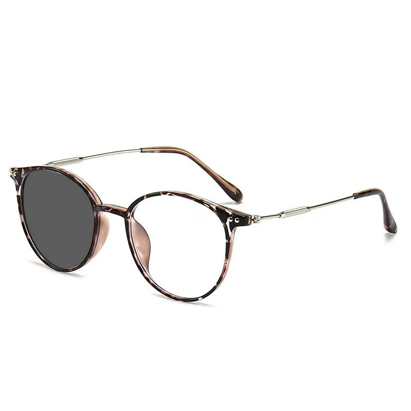 Photochromic Presbyopia Glasses Women Retro Cold Teal Frames Anti Blue Light Smart Glasses