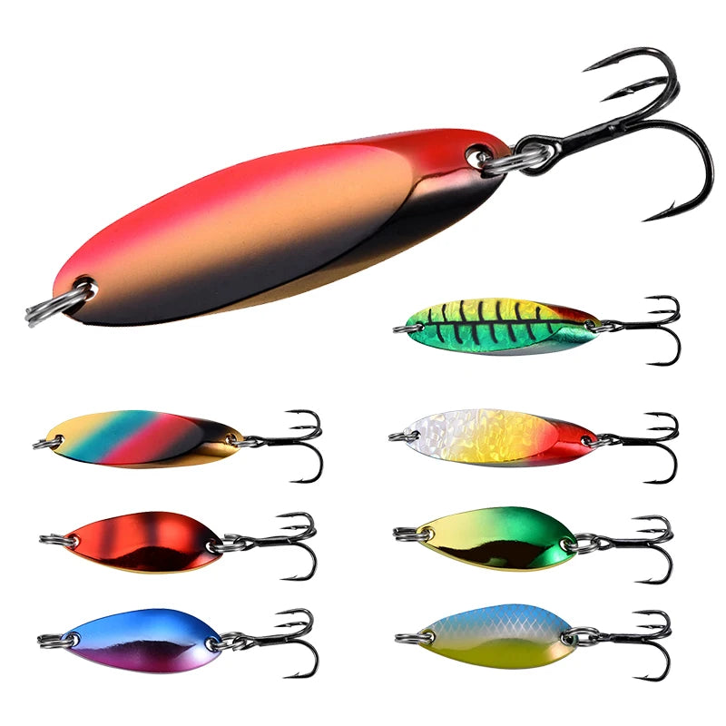 Trout Spoon Colorful Copper Metal Lure Tackle Bait Mini Artificial Fishing Lure Spoon