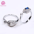 Fine Women Jewelry  Lab Grown Ruby Ring Emerald Sapphire Ring 925 Sterling Silver Moissanite Open Ring for Gift