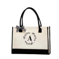 Customized Eco-friendly Pure Cotton Canvas Beach Tote Bag Women's Folding Gift Bag with Printed Logo and Cartoon Pattern