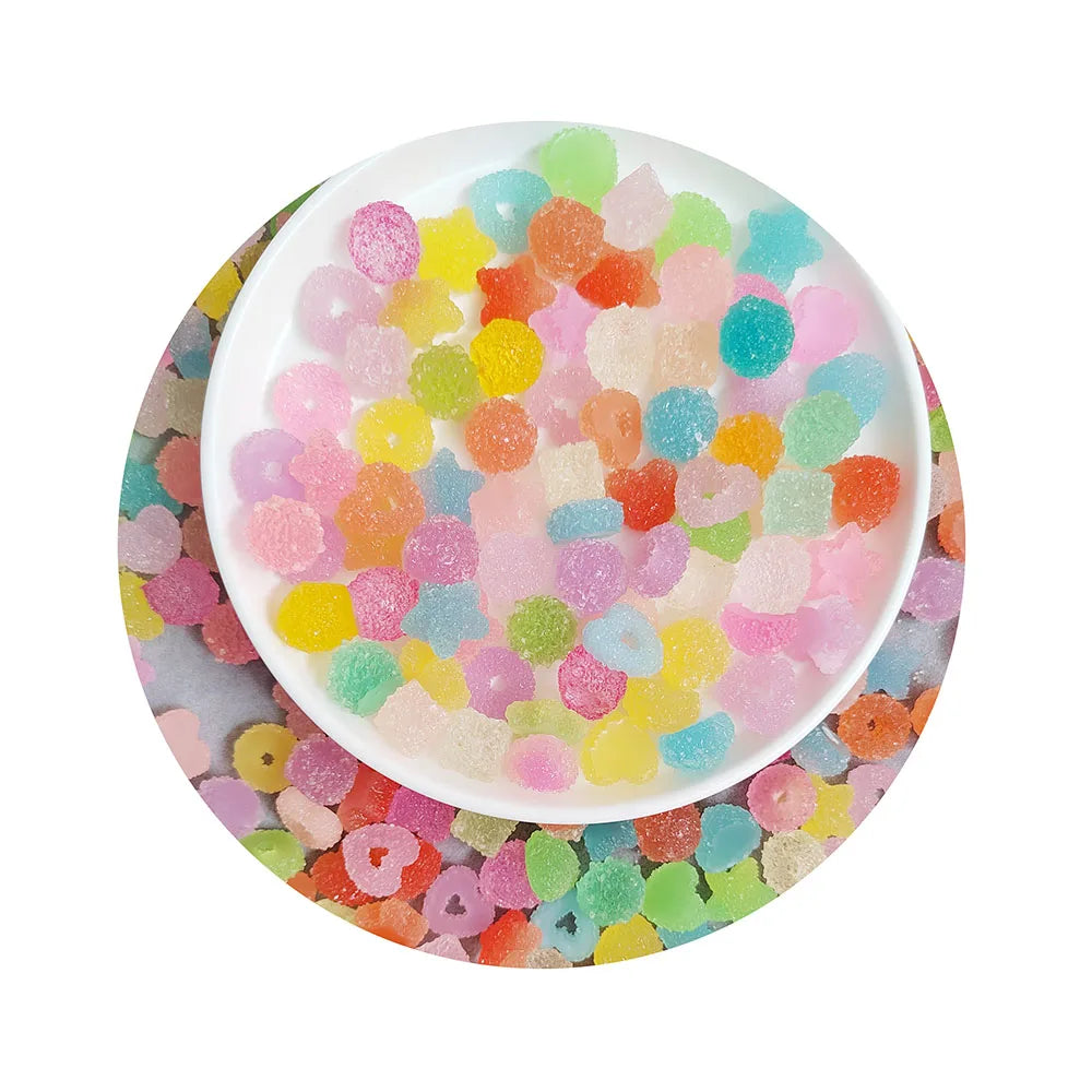 Colorful Gummy Candy Miniature Assorted Sugar Kawaii Resin Slime Charms Kids Craft Toys Supplies