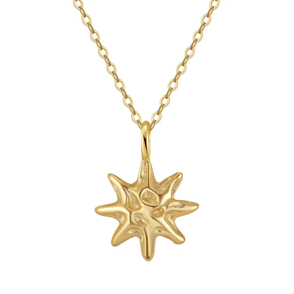 RINNTIN GAN01 Fashion Necklace Jewelry 925 Sterling Silver Star Pendant Necklace 14K Gold Plated Chain Jewelry Women