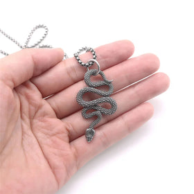 Hip Hop Jewelry Necklace Vintage Stainless Steel Snake Charm Necklaces for Women Men