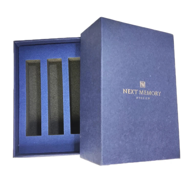 Wholesale Recycled Cardboard Paper Perfume Bottle Packing Box with Matt Lamination Embossing Gold Logo