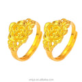 Live Broadcast Supply Hot Sale Placer Gold Rose Women's Ring Brass Gold Plated Trade Fair Cross-Border Ring