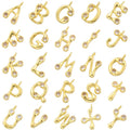 Zircon Gold Brass Children's Alphabet Charms 14K Gold Plated Trendy Gift