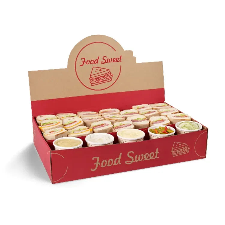 Custom logo Printing Disposable Water Proof Display Hot Dog Hamburger Food Delivery Boxessnack Box with Lid