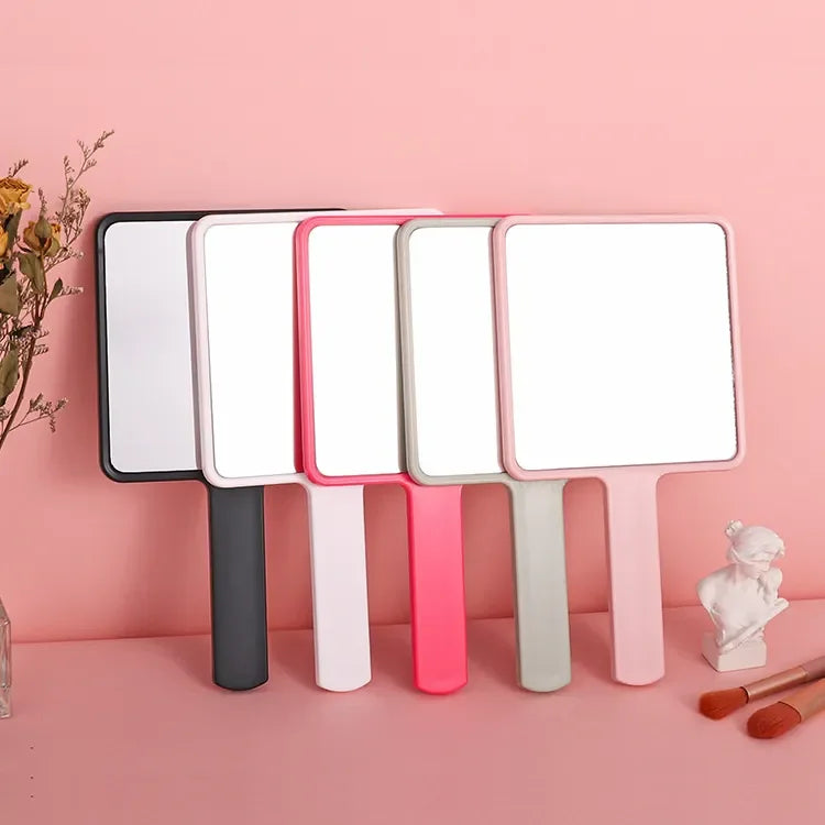 Hot Sell Gift Square Handheld Mirror Cosmetic Makeup Mirror Customized Logo Beauty Handle Mirror
