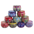 4.4oz Storage Tins Reusable Round Metal Candy Case Tin Cans Empty Box Container Candle Jar 4.4OZ Colorful Candle Tins