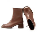 Handmade Women's Chelsea Ankle Boots with 5cm Chunky Heel New Design Side Zipper Upper Genuine Leather Lining Calf Leather Upper