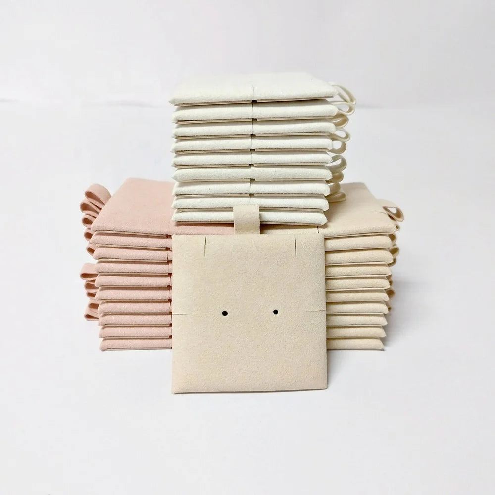 CSMD China Supplier Wholesale Quality Earrings Microfiber Beige Jewelry Display Cards for Earring Studs Bracelet Necklace Chains