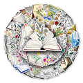 50PCS Aesthetic trendy flower art graffiti cute cartoon girly book floral sticker