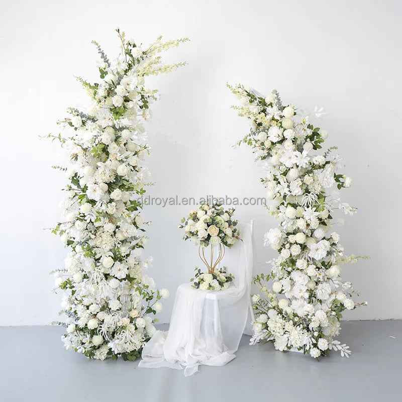 New Customization Wedding Props Arch Gate Horn Outdoor Lawn Wedding Flower Rack Curved Arch Stage Background Flower Arch