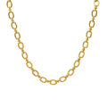 2024 Trendy Stainless Steel 18k Gold Plated Oval Link Chain Choker Statement Necklace Bracelet Set for Women Jewelry