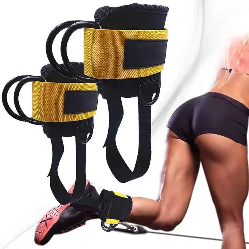 Adjustable Herringbone Durable Thigh Pulley Heavy Duty Ankle Straps Fitness Weight Lifting Cable Ankle Straps for Cable Machine