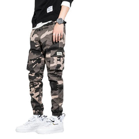 Mens Joggers Pants Men Camouflage Joggers Custom Drawstring Waist Cargo Pant With 6 Pocket Trousers