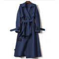 British Autumn Winter Jackets Fashion Women Long Sleeve Widebreaker Streetwear Midi Coats Elegant Casual Office Lady Slim Coat