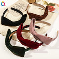 QIYUE Velvet Bow Headbands High Cranial Top Wash Face Headbands Women's Hair Accessories