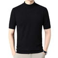 Cross-Border Men's Casual Summer Short-Sleeved Sweater Blank Middle-Aged Leisure Half-Sleeved Knitted T-Shirt Foreign Trade