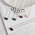 Exquisite Sweet Dainty Rectangle Round Square Triangle Geometric Natural Gem Stone Healing Crystal Necklace Women Girls