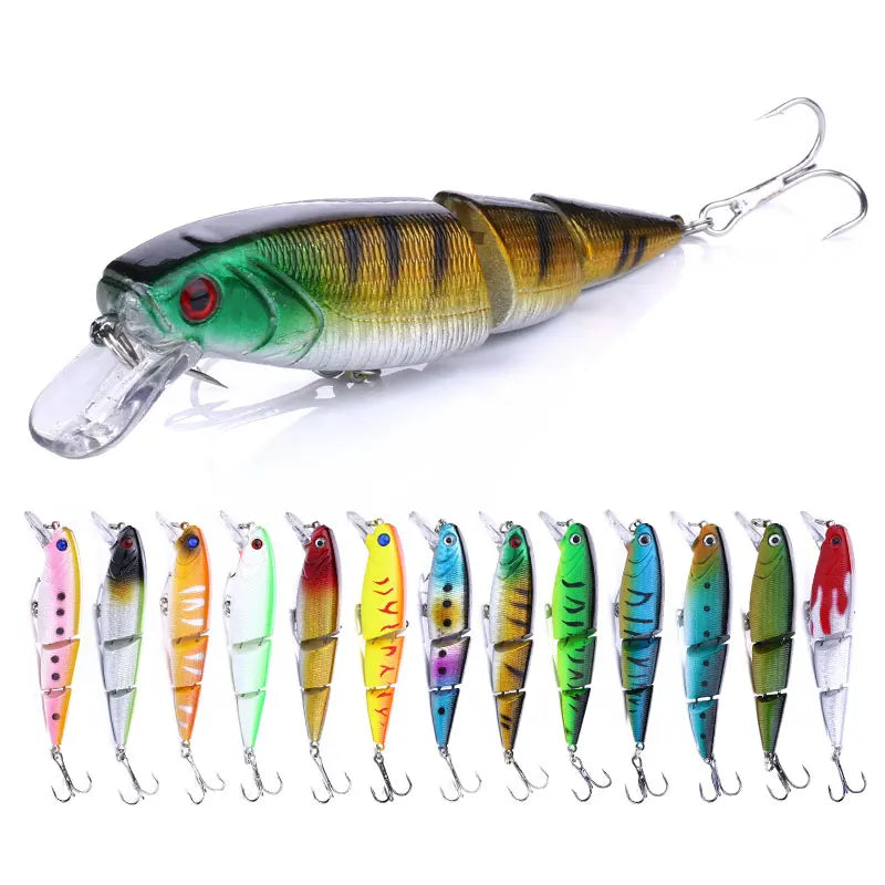 10.5CM 14G HENGJIA 3 Segments Jointed Swim Baits Multi Section Abs Plastic Hard Bait Fishing Lure Jerkbait Fish