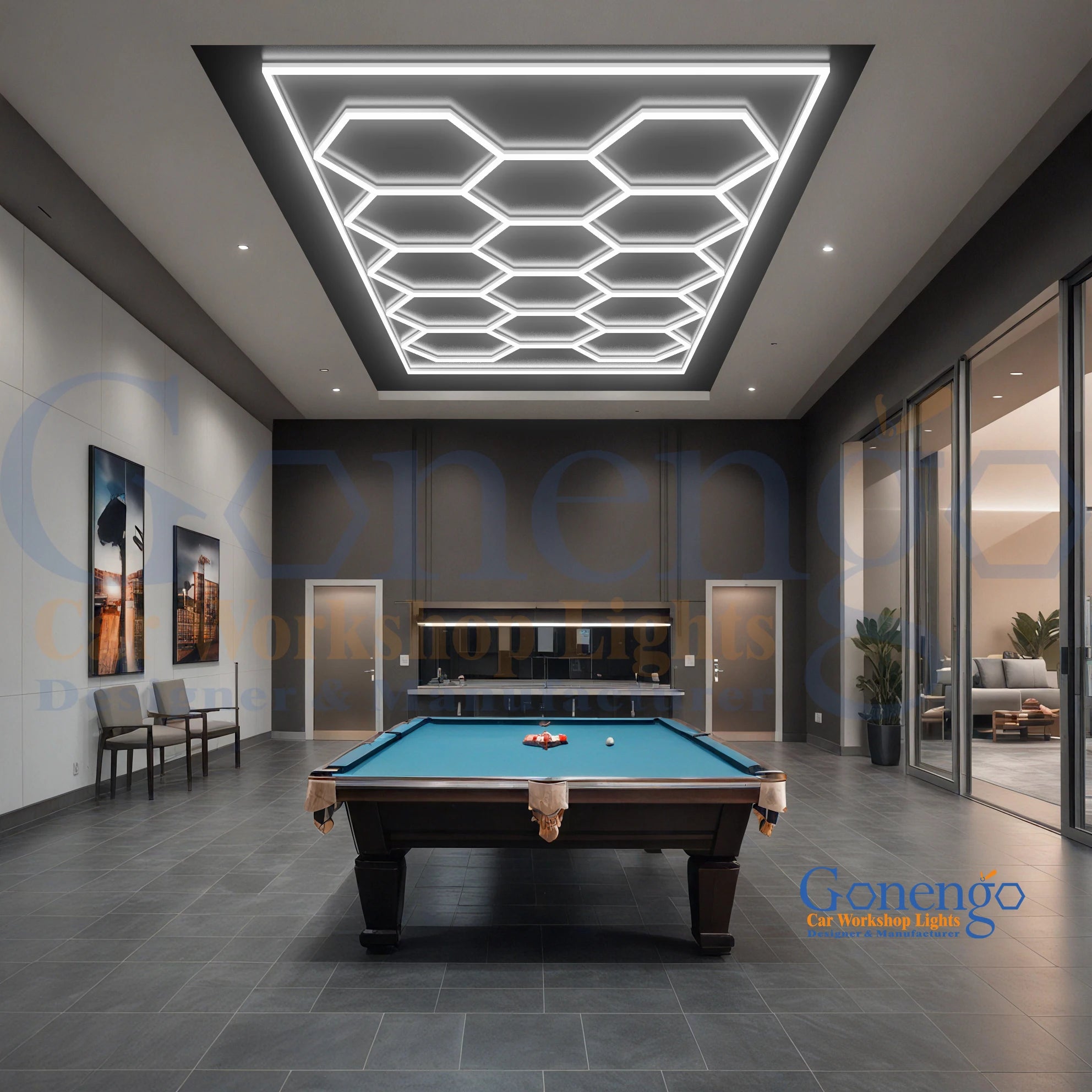 Diy Assembled Energy Saving 6500k Billiard Room Hexagonal Led Lights for Coffee Shop