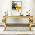Modern Metal Console Table with Mirror for Home for Living Room Villa Hotel Supermarket Gym-Practical Storage Furniture
