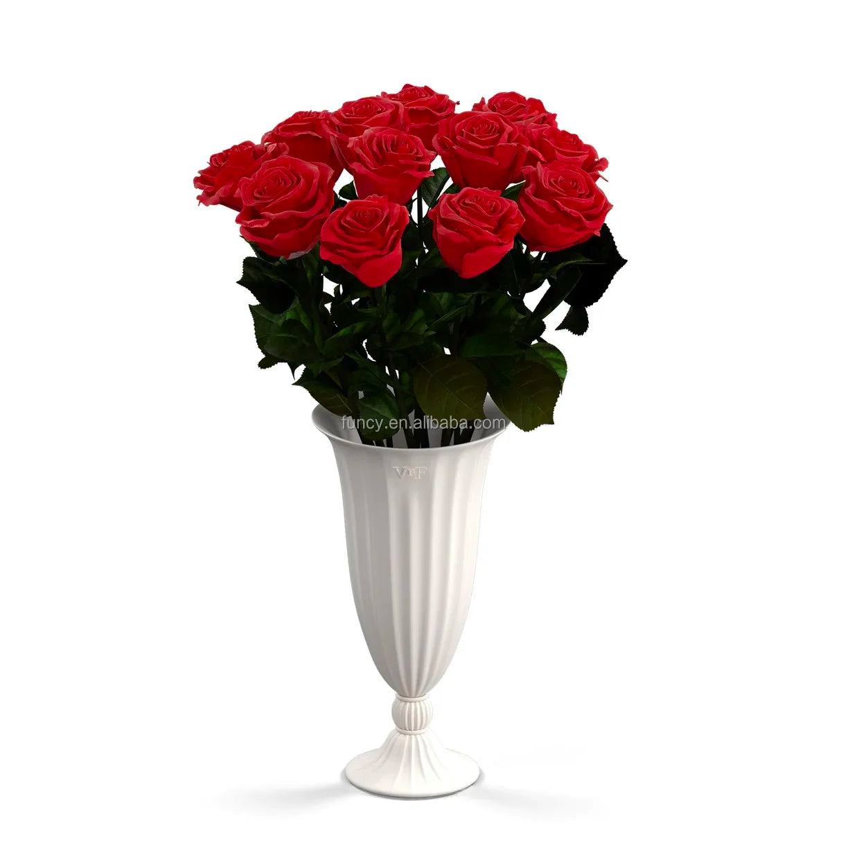 Valentines Day Gift PORCELAIN VASE Eternal Forever 12 Long Stem Eternity Rose Preserved Flower