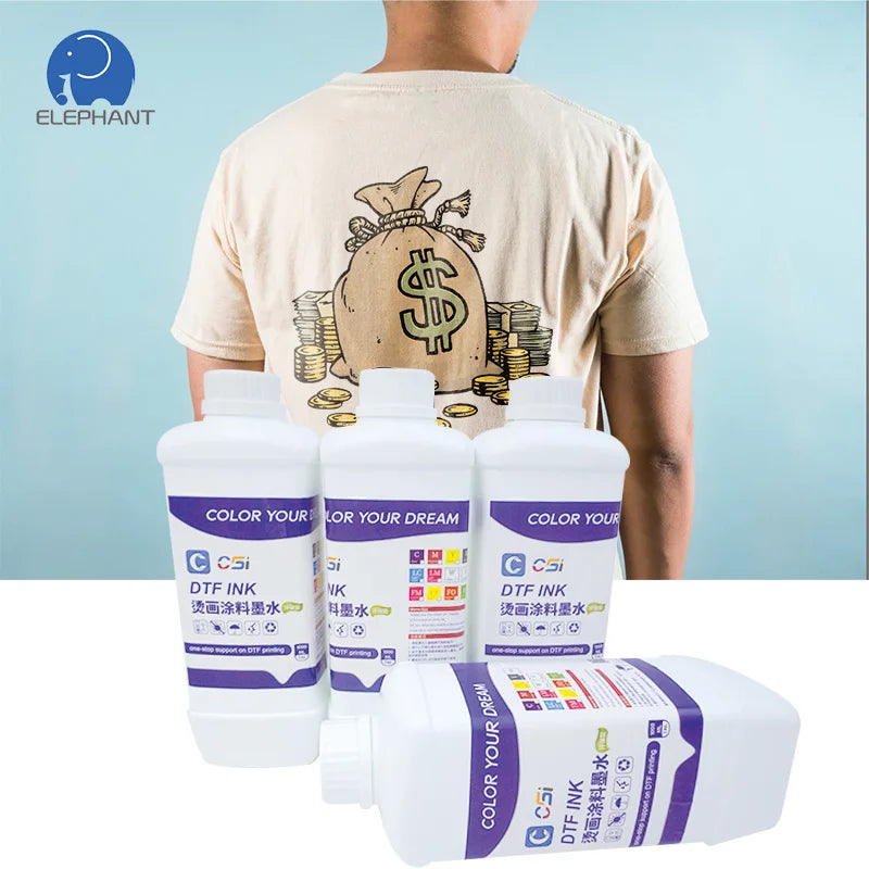 CSI DTF Ink 1000ml Various Piezoelectric Sprinklers Five Color Dtf Printer Ink for Inkjet Printer Printing