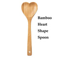 Heart Shape Eco-Friendly Chinese Bamboo Wooden Long Handle Soup Serving Mixing Spoon for Cooking