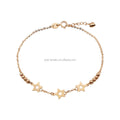 Trendy Chain 18K Real Gold Bracelet Star Shape Design Popular Rose Solid Gold Bracelet Jewelry Women Gift Wholesale