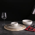 Porcelain White with Black Spot Glaze Medical Stone Dinnerplate Sets Ceramic Dinnerware Set of 4 for Parties of 9