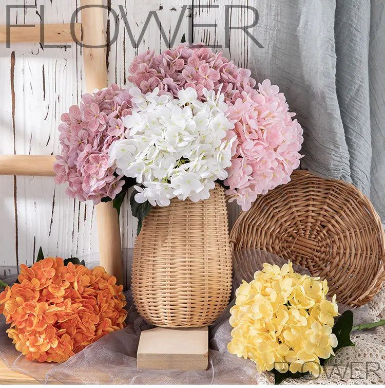 M887  Wedding Supplies Real Touch Hydrangea Artificial Hydrangeas Flowers for Wedding Wall Table Home Party Decoration