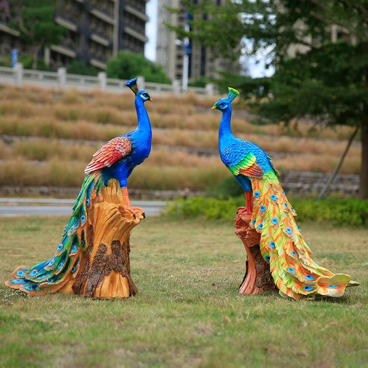 Fiberglass Resin Peacock Statue Props /fiberglass Peacock Statue for Sale/life Size Safari Animals Peacock Ornaments