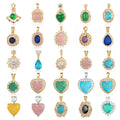 Beimai OEM Accessories Deluxe Heart Zircon Vintage Water Drop Oval Square Gem Necklace Pendant Charms for Jewelry Making