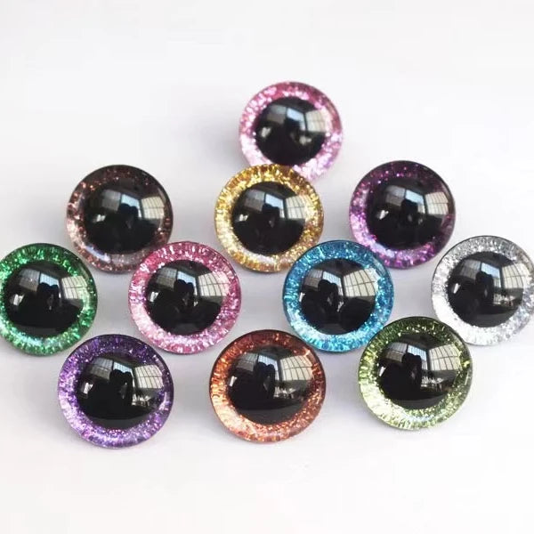 Plush Doll Stuffed Toy Animal Crystal Sparkle Eyes Safety Plastic Glitter Eyes Toy Accessories
