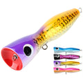 Spinpoler Fishing GT Popper Tuna Surface Floating Topwater Wooden Bait Saltwater for Casting Saltwater Sea Boat Fishing Tackle
