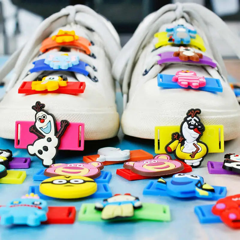 FASTLACES Cartoon PVC Rubber Clog Charm Shoe Accessories 2.5-3.5CM Model TZ-18 for Canvas and Sports Shoes