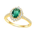 OL0923 Abiding Jewelry the New Listing Cheap 14K Yellow Gold Plated 925 Sterling Silver Oval Cut Lab Green Emerald Rings