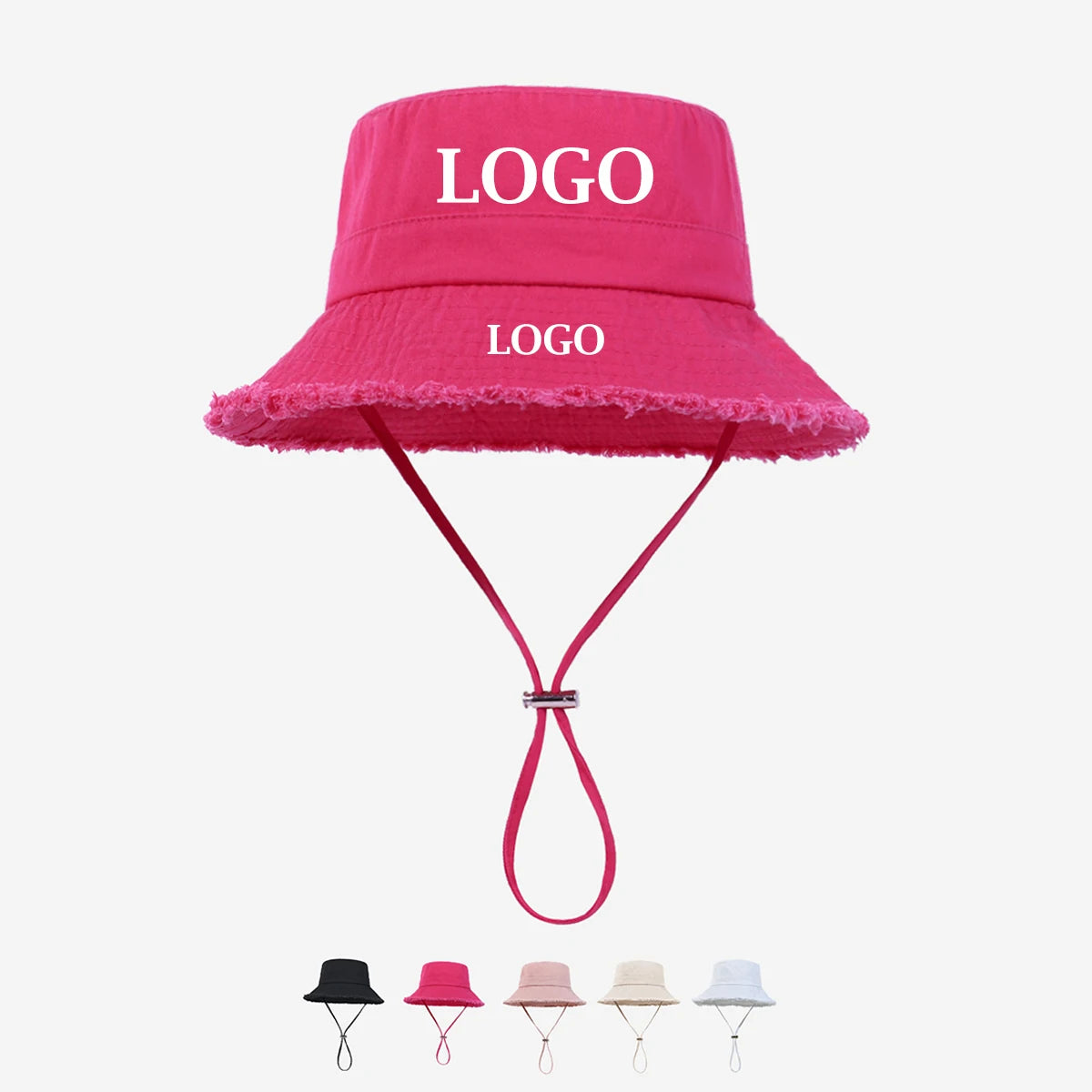 Custom Design Fisherman Solid Color 3D Embroidery Bows Cartoons Wide Brim Bucket Hat for Fishing Made Denim Flannel