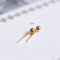 Korea Simple Gold Plated 3mm 4mm 5mm Bead Earrings 925 Sterling Silver bar Earrings