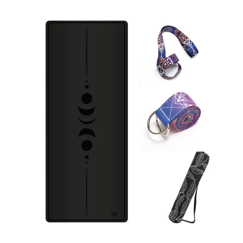 5mm ECO Friendly Natural Rubber  PU Yoga Mat Custom Black Sport Mats