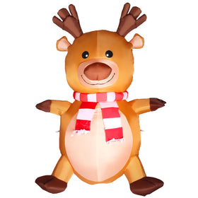 Factory Price 1.2M LED Christmas 4 Ft Christmas Inflatables Deer Elk Wth LED Lights Christmas Outdoor Yard Decoration