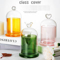 Colorful Glass Scented Candle Holder Jars with Dome Covers Lid