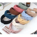 Autumn Winter Twist Knotted Solid Color Headbands for Women Wide Edge SimpleVersatile Headdress Factory Wholesale