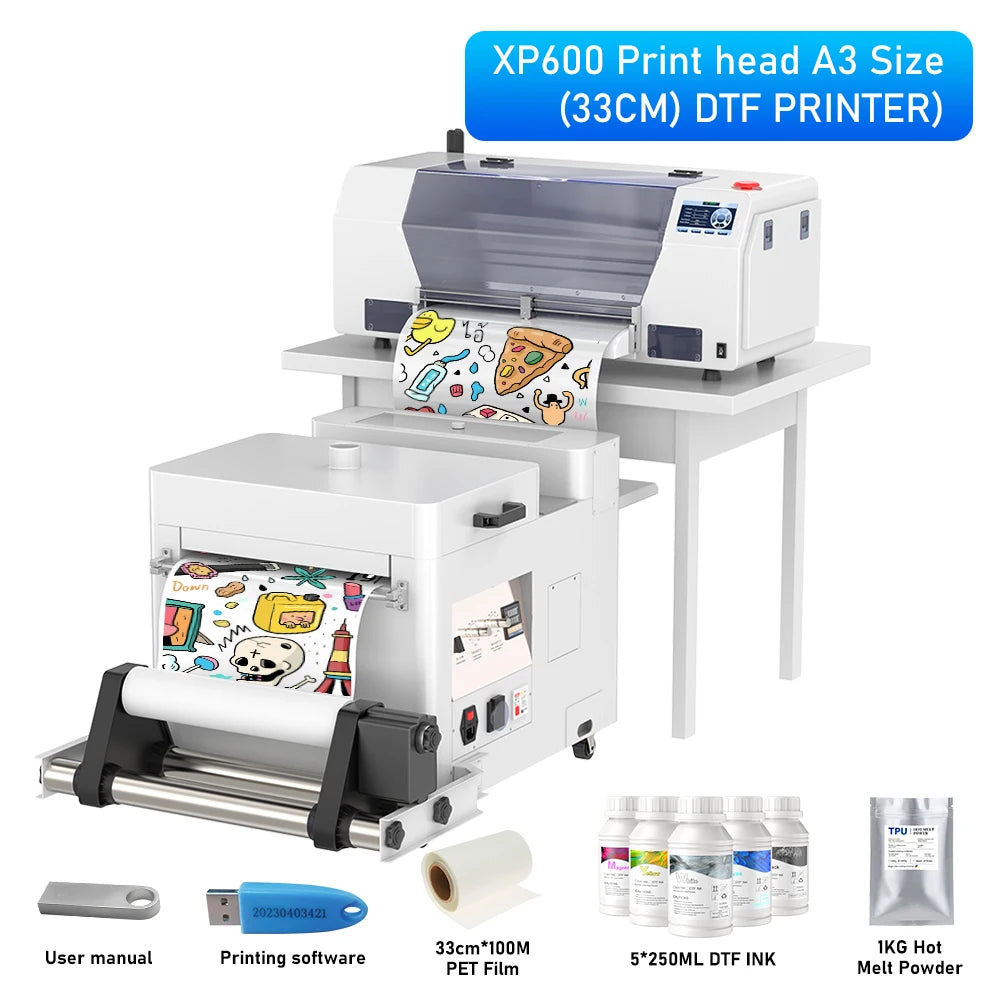 European Warehouse Stock XP600 Printhead A3 with Automatic Shaker Machine Combo Fast Delivery AllinOne Professional Printing