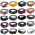 Print Headwrap Frontal Head Band Dot Stripe Plaid Floral Hairband Boho Headbands Cross Twisted Head Wrap Bandeau for Woman