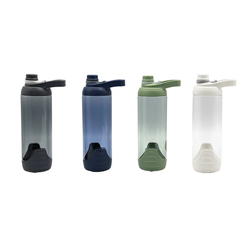 900ml BPA-Free Clear Plastic Sports Fitness Protein Shaker Bottles Custom Logo High Quality Handgrip Direct Drinking Travel