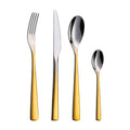 Modern Elegant New Design Flatware Set Golden Plated Stainless Steel Cutlery for Eating Silver & Gold for Giveaways