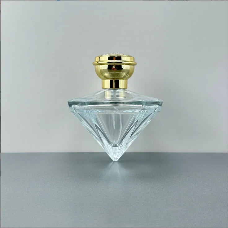 70ml Creative Diamond Shaped Perfume Bottle with Fine Spray Pump Empty Package for Face Cream